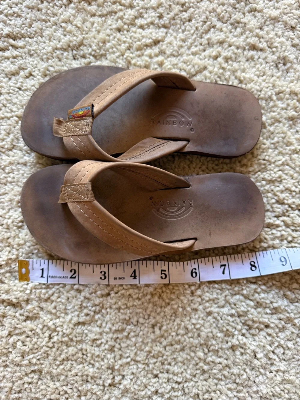 Rainbow Kids Brown Leather Flip Flop Sandals